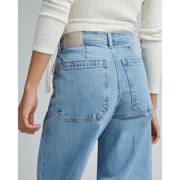 Everlane The Mariner Jean Wide Leg High Rise Light Indigo Denim 33 NWT Coastal - Picture 4 of 16